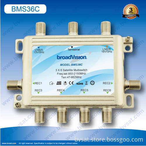 Vision Satellite Singal 3 X 6 Zinc Tie Cast Housing Multiswitch For Ip Receiver